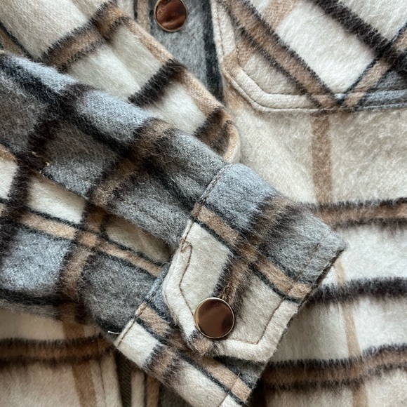 Zara Neutral Plaid Jacket - Picture 5 of 7